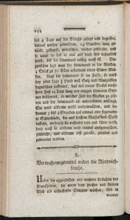 8. Verwahrungsmittel wider die Rindviehseuche