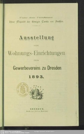 Ausstellung von Wohnungs-Einrichtungen des Gewerbevereins zu Dresden 1893