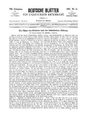 Die Pflege der schönen und der ästhetischen Bildung