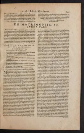 De Matrimoniis, Secunda Pars.
