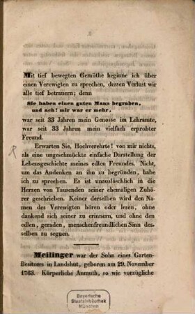 Gedächtnißrede auf den verstorbenen ordentlichen Professor der Philosophie an der Königl. Ludwig-Maximilians-Universität Dr. Andreas Florian Meilinger