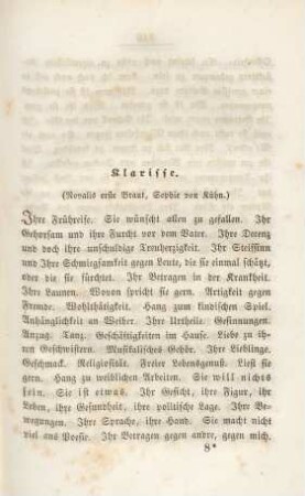 Klarisse. (Novalis erste Braut, Sophie von Kühn.)