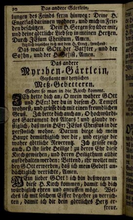 Das andere Myrrhen-Gärtlein, Gepflantzt mit hertzlichen Meß-Gebetteren