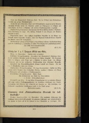 Ernennung eines "Kommandierenden Generals der Luftstreitkräfte".