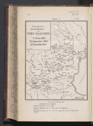 Karte 7. Übersichtskarte der Erdbeben in den Untern Donauländern am 8. Juni 1903, 13. September 1903, 26. November 1903