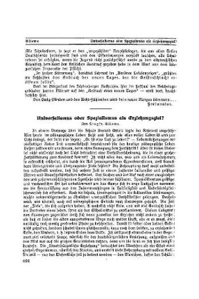 Universalismus oder Spezialismus als Erziehungsziel?