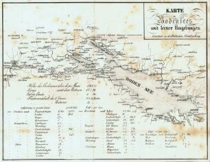 Karte des Bodensees und seiner Umgebungen