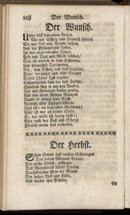 Der Wunsch. - Ueber die Vergnügungen aus dem St. Evremond.