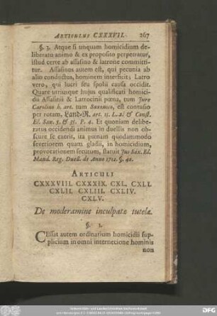 Articuli CXXXVIII. CXXXIX. CXL. CXLI. CXLII. CXLIII. CXLIV. CXLV. De moderamine inculapatae tutelae.