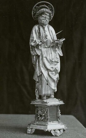 Reliquiar in Gestalt einer Statue des heiligen Bartholomäus