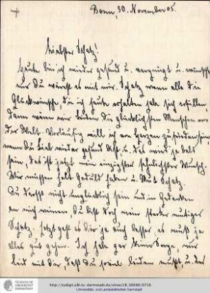 Brief vom 30.11.1905