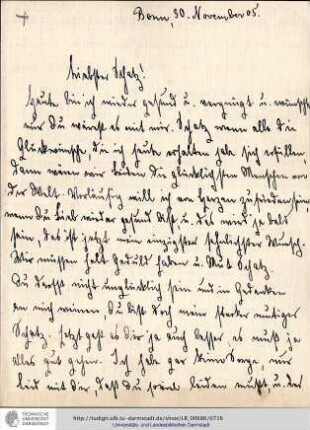 Brief vom 30.11.1905