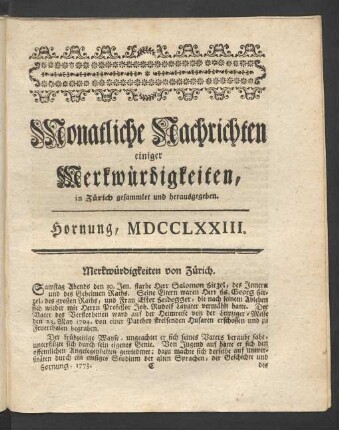 Hornung, MDCCLXXIII