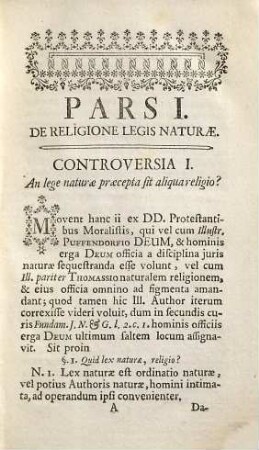 Controversiae Generales De Religione Legis Naturae Et Positivae Divinae