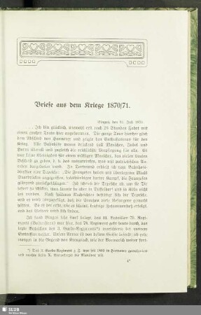 Briefe aus dem Kriege 1870/71