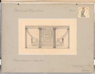 Kriegsakademie Schinkelwettbewerb 1911: Blick vom Eingang in das Treppenhaus. Perspektivische Ansicht