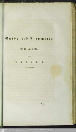 Guido und Fiammetta : Eine Novelle