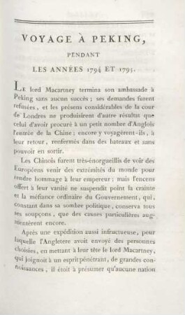 Voyage à Peking, pendant les années 1794 et 1795