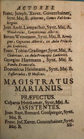 Magister contemptus Mundi Ludis Bartheniis datus, cum Congregatio Tertia B. V. Mariae ... Magistratum suum promulgaret : [Periocha]