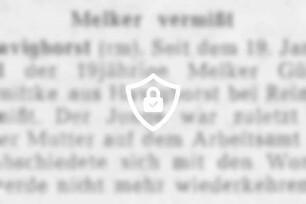 Melker vermißt