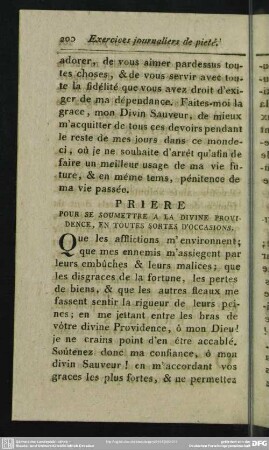 Priere Pour Se Soumettre A La Divine Providence, En Toutes Sortes D' Occasions