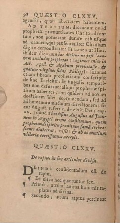 Quaestio CLXXV. De raptu, in sex articulos divisa.