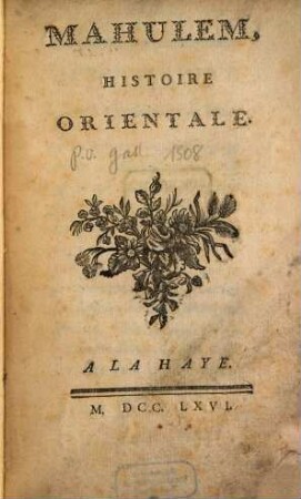 Mahulem : histoire orientale