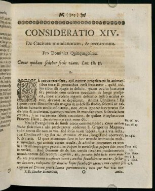 105-112, CONSIDERATIO XIV. De Caecitate mundanorum, & peccatorum.