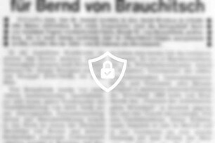 Alle Räder stehen still für [Name maskiert] Brauchitsch