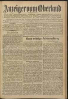 Anzeiger vom Oberland : Tageszeitung für das Oberamt Biberach und die Stadtgemeinde Biberach