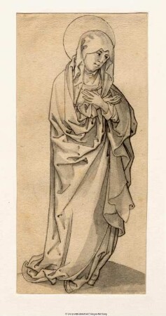 Maria, die Hände vor der Brust kreuzend