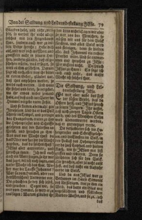 Die Salbung, und Leidensbestellung Jesu.