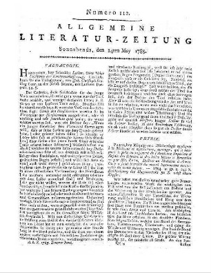 Leipziger Wochenblätter. Quartal 1. Leipzig: Crusius 1785
