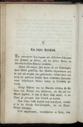 V. Ein letzter Entschluß