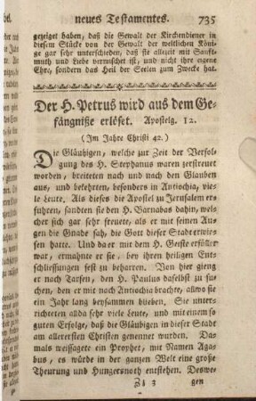 Der H. Petrus wird aus dem Gefängniße erlöset. Apostelg. 12.