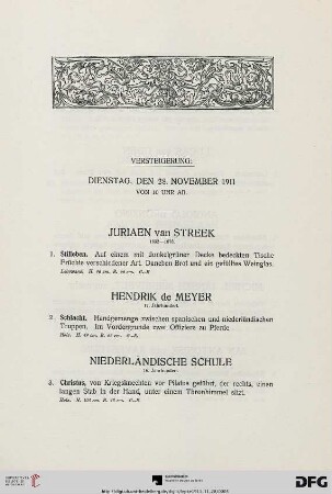 Versteigerung: Dienstag, den 28. November 1911 (Nr. 1-152)