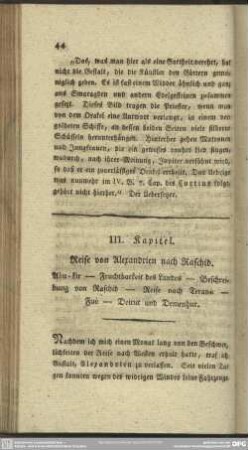 III. Kapitel. Reise von Alexandrien nach Raschid