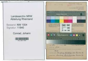 Entnazifizierung Johann Conrad , geb. 27.12.1893 (Postassistent)