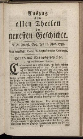 XLV. Nachl. Cob. den 11. Oct. 1758.