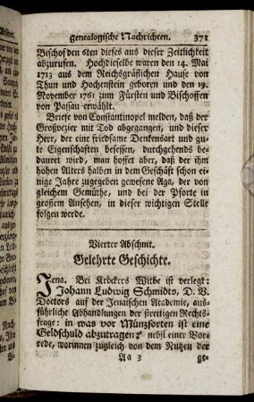 Vierter Abschnitt. Gelehrte Geschichte.
