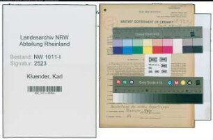 Entnazifizierung Karl Kluender , geb. 26.05.1900 (Stadtinspektor)