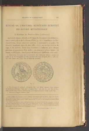 Réumé de l'histoire monétaire moderne des pays-bas septentrionaux