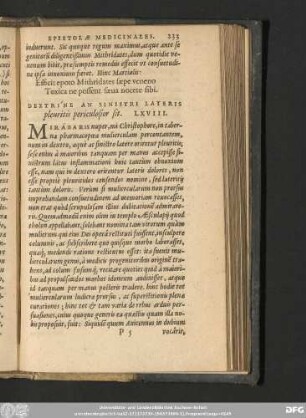 Dextrine An Sinistri Lateris pleuritis periculosior sit. LXVIII.