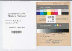 Entnazifizierung Hermann Varwick, geb. 11.10.1891 (Telegrafenbaufuehrer)