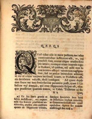 Ad orationem qua munus professionis anatomes et chirurgiae ... auspicabitur ... invitat et simul in Hippocratis libellum de dissectione aliqua commentatur D. Iustus Godofredus Gunzius