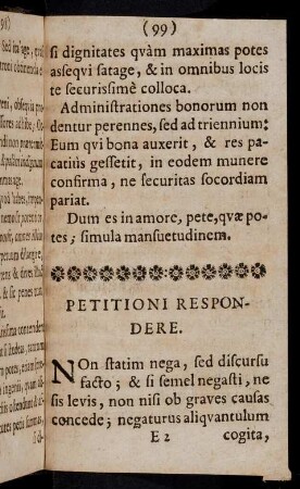 99-102, Petitioni Respondere; Affectus Quosvis Assumere