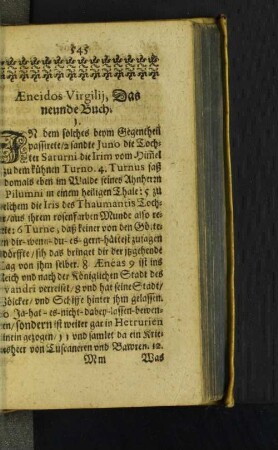 Aeneidos Virgilij, Das neunde Buch.