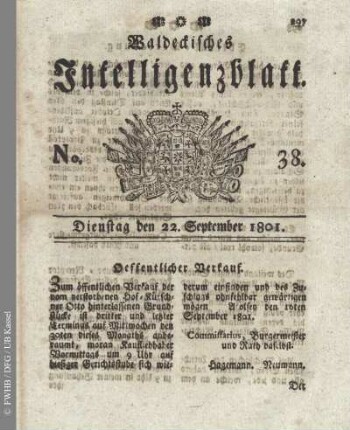 No. 38, Dienstag den 22. September 1801