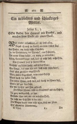 Ein neblichtes und schlackriges Wetter. [-] Aufmunterung an andere [...]