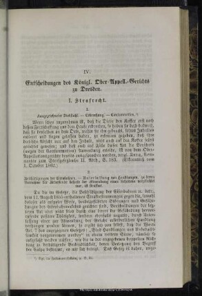 IV. Entscheidungen des Königl. Ober-Appell.-Gerichts zu Dresden
